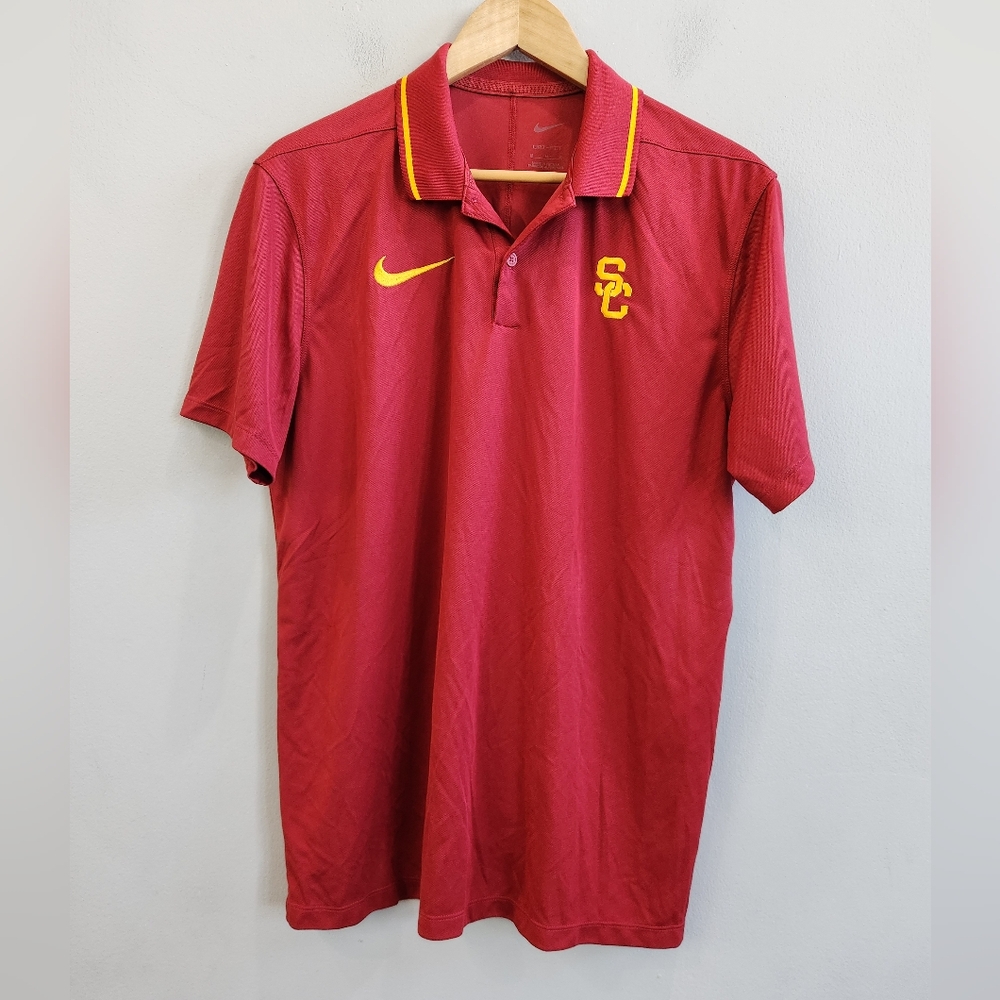 Nike Dri-Fit USC Trojans Performance Golf Lightweight Polo Shirt Men's Medium